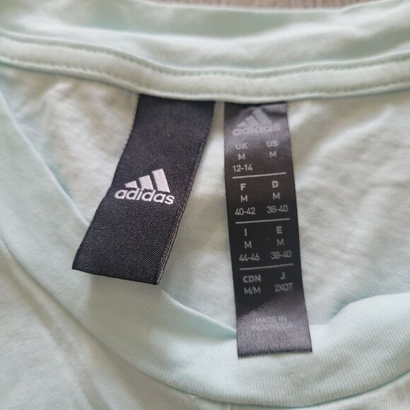 Adidas Womens Sleeveless Adjustable Ruched Tank Top M Light Blue Cotton Blend At - Picture 4 of 8